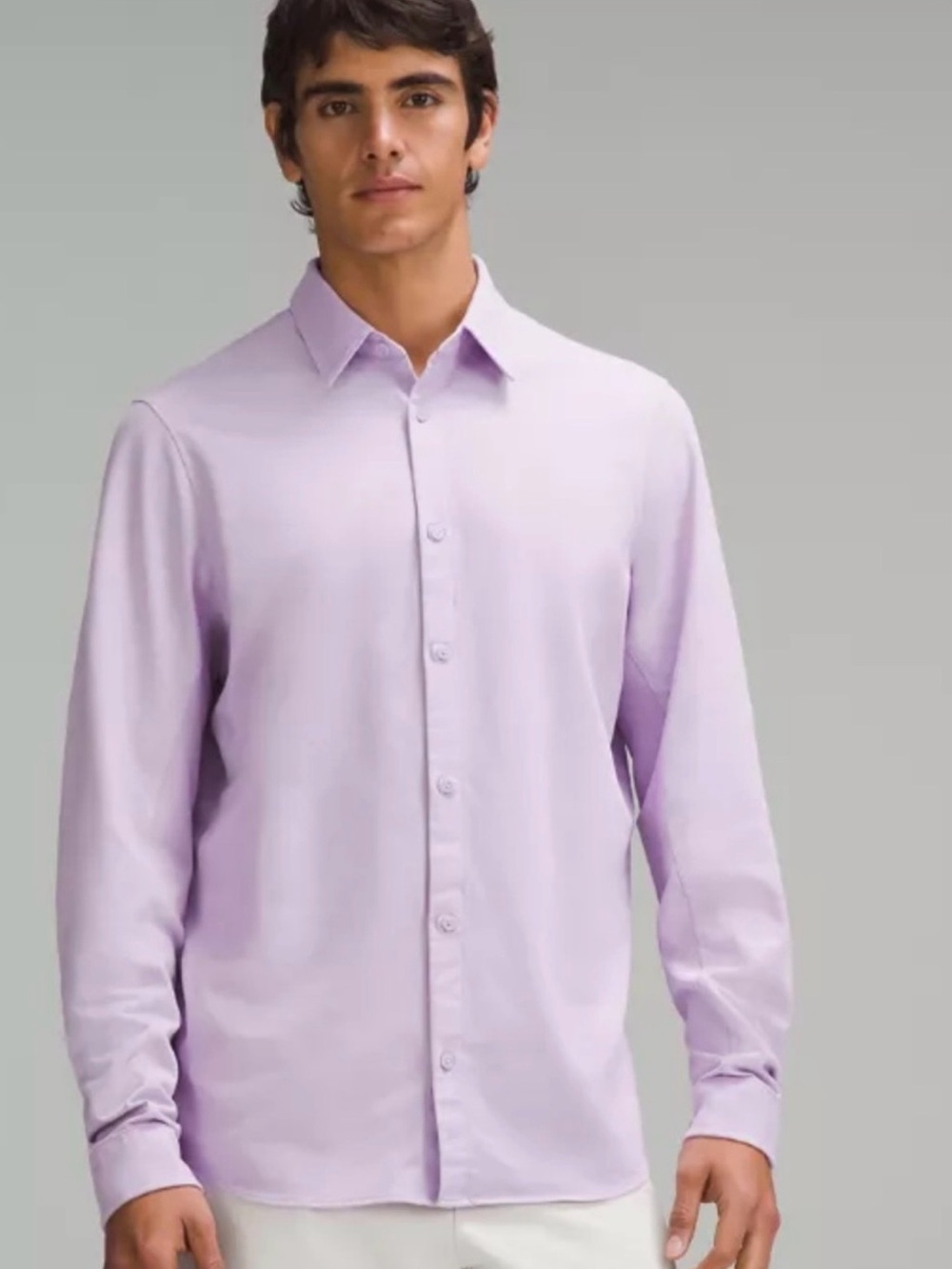 Lululemon Commission Long Sleeve Shirt Lavender/White